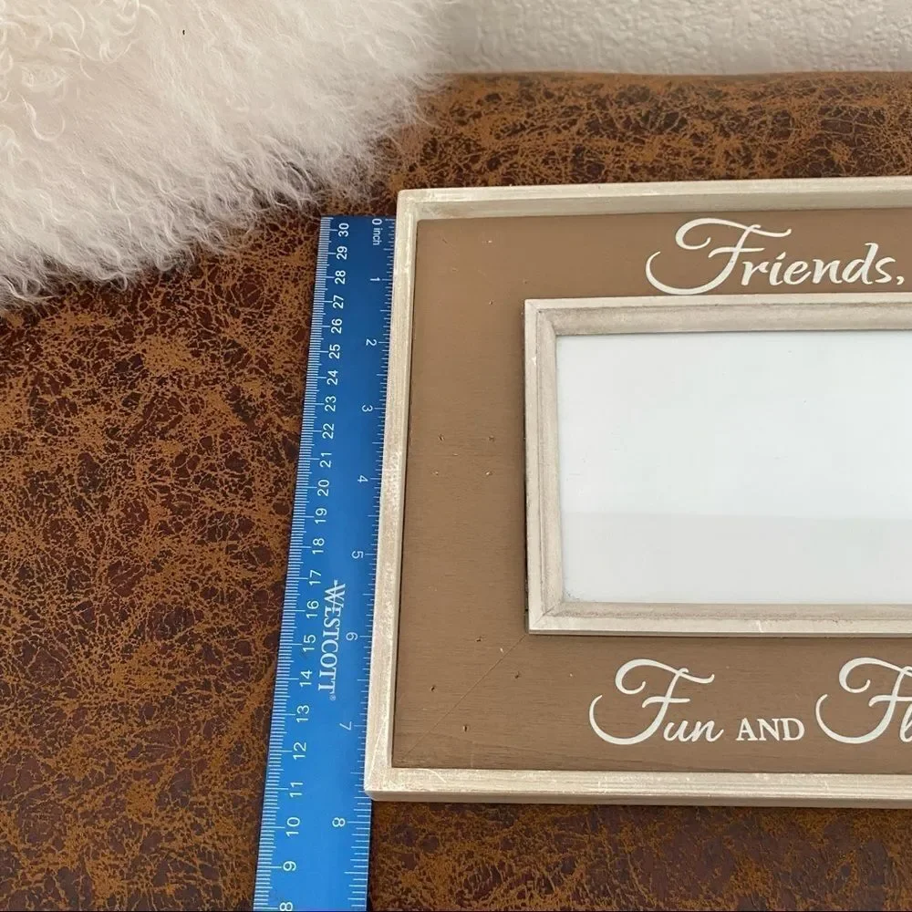 Friends Wood Picture Frame Farmhouse Beach Summer Style Fun Flip Flops 4x6 photo